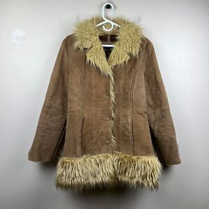 BKE Diva Vintage Y2K Leather Penny Lane Coat Jacket Hippie Boho Size L